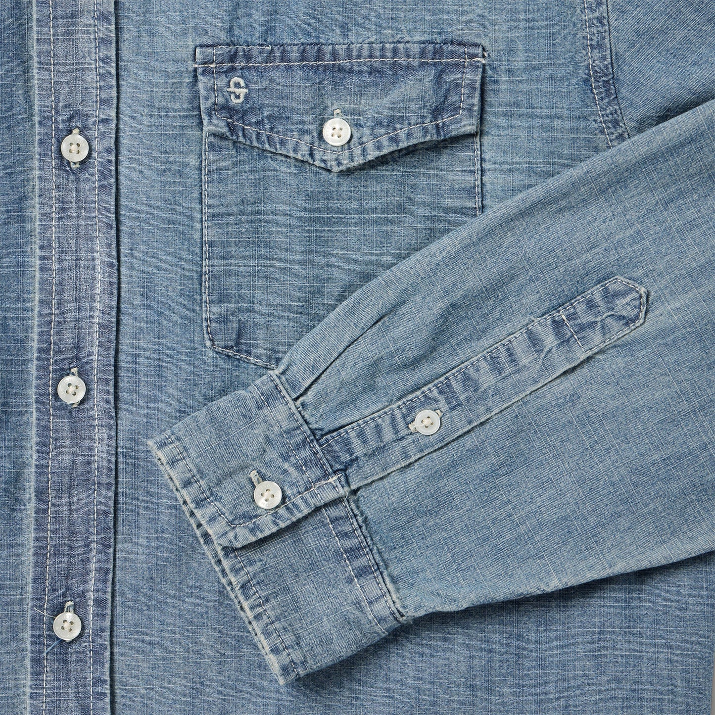Chambray Button-Down Shirt Blue
