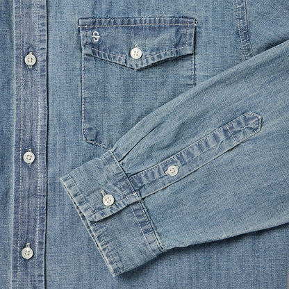Chambray Button-Down Shirt Blue