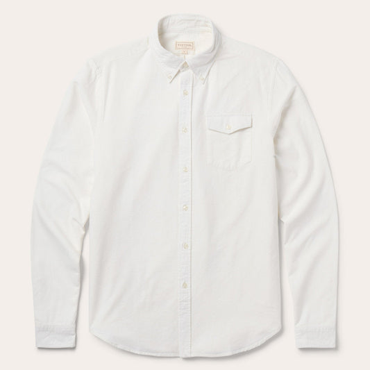 Peached Oxford Button-Down Shirt White