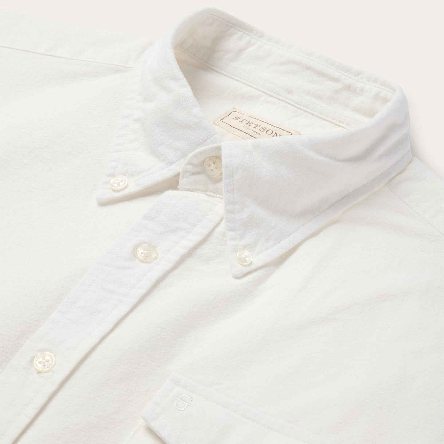 Peached Oxford Button-Down Shirt White