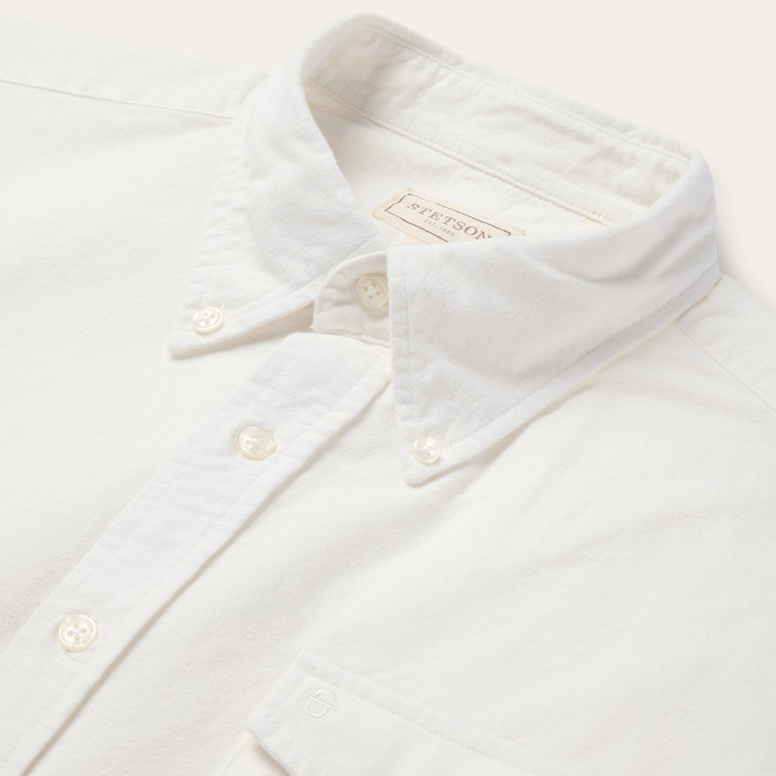 Peached Oxford Button-Down Shirt White