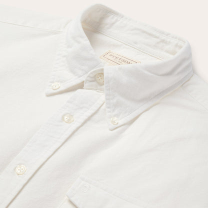 Peached Oxford Button-Down Shirt White