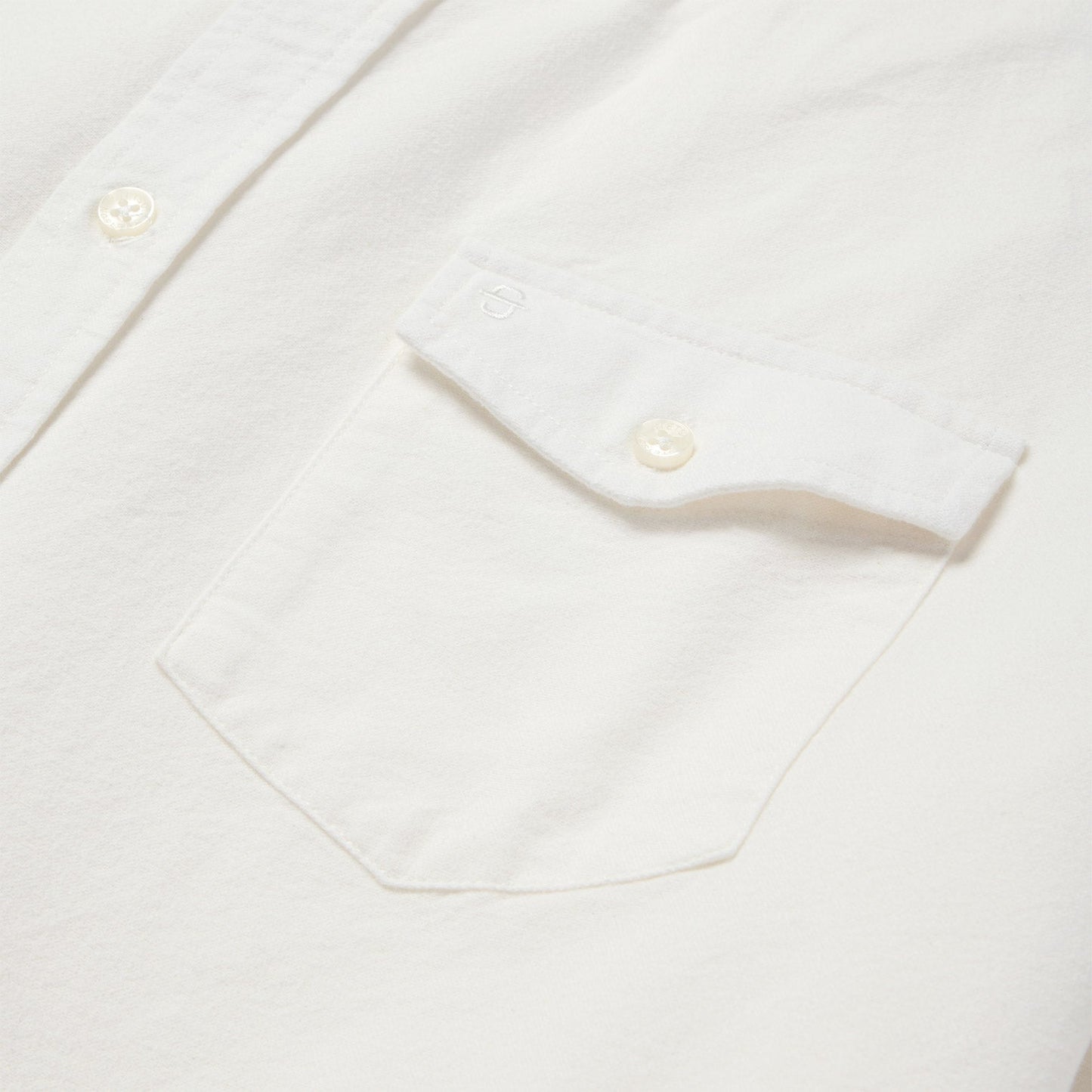 Peached Oxford Button-Down Shirt White
