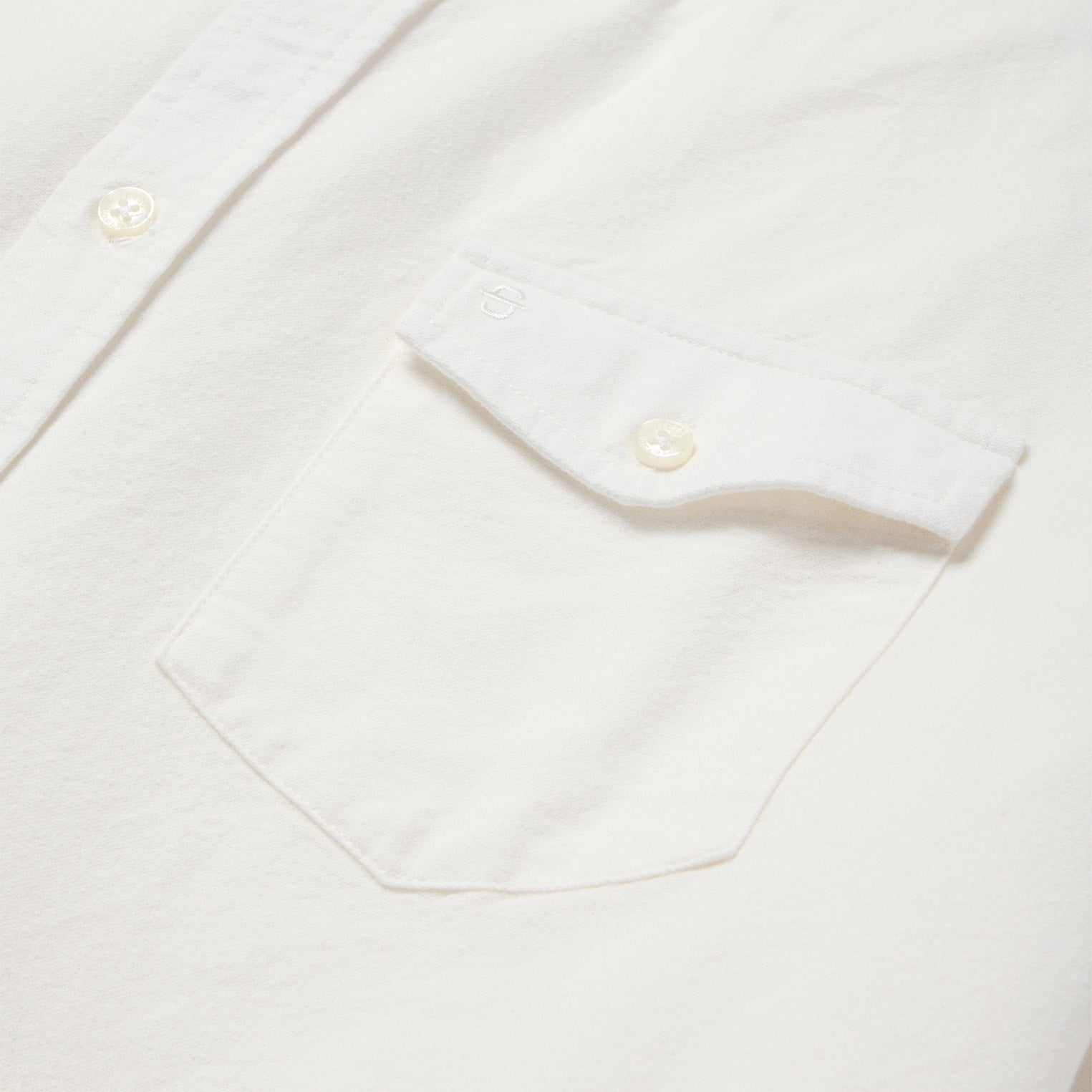 Peached Oxford Button-Down Shirt White