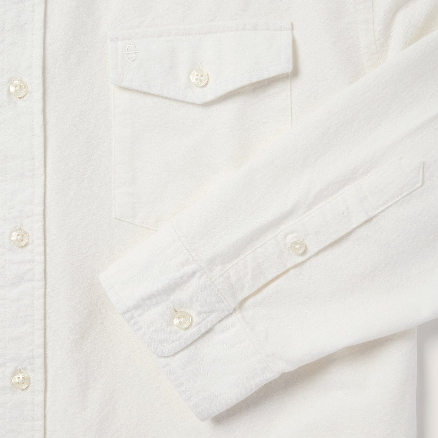 Peached Oxford Button-Down Shirt White