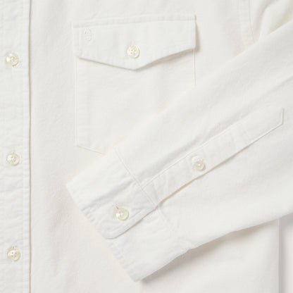 Peached Oxford Button-Down Shirt White