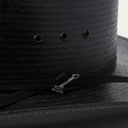 Coal Mine 10X Straw Cowboy Hat Black