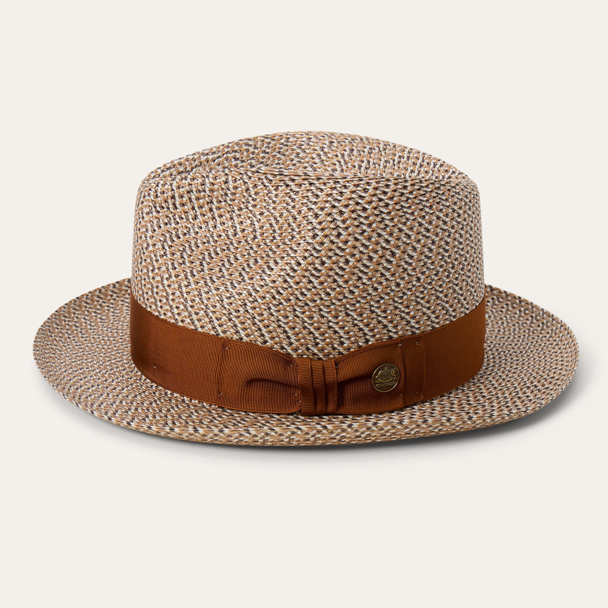 Emin Straw Fedora Brown Mix