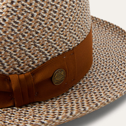 Emin Straw Fedora Brown Mix