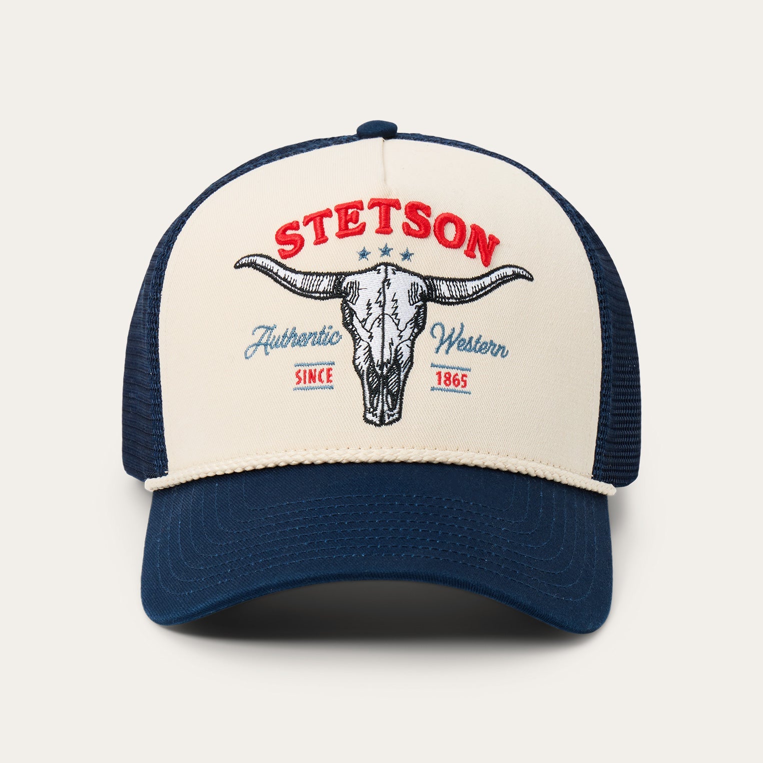 Skull Trucker Hat Off White / Blue
