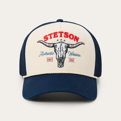 Skull Trucker Hat Off White / Blue