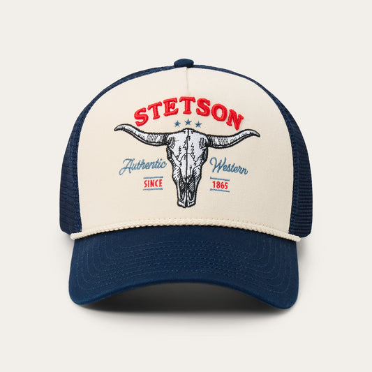 Skull Trucker Hat Off White / Blue