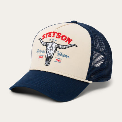Skull Trucker Hat Off White / Blue