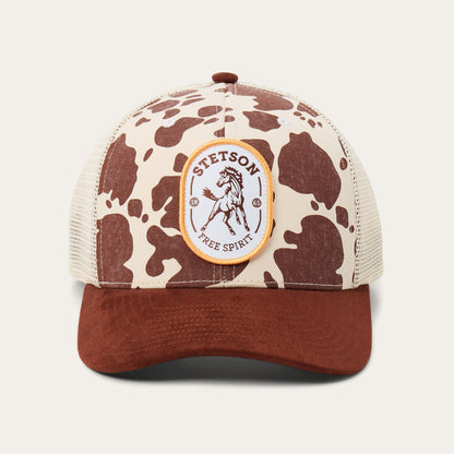 Free Spirit Trucker Hat Brown Cow