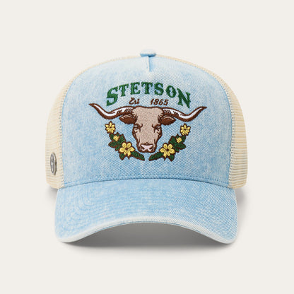 Longhorn Trucker Hat Light Denim