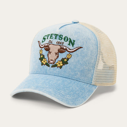 Longhorn Trucker Hat Light Denim