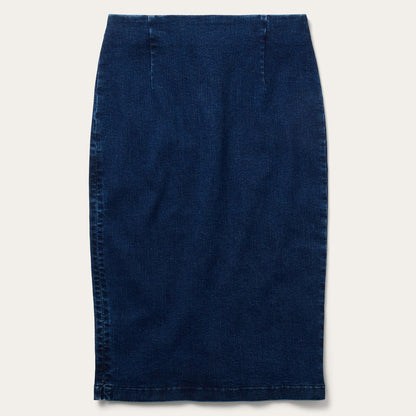 Stretch Denim Pencil Skirt Blue