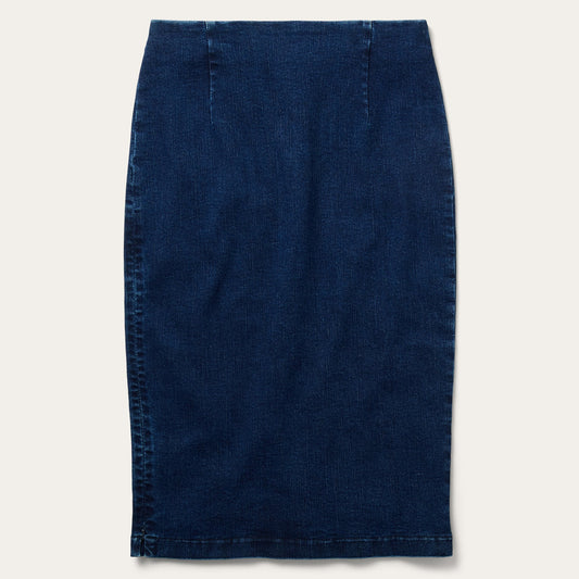 Stretch Denim Pencil Skirt Blue