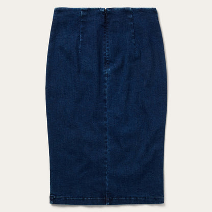 Stretch Denim Pencil Skirt Blue
