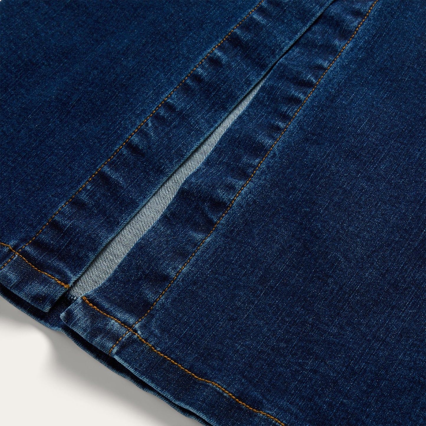 Stretch Denim Fitted Dress Blue