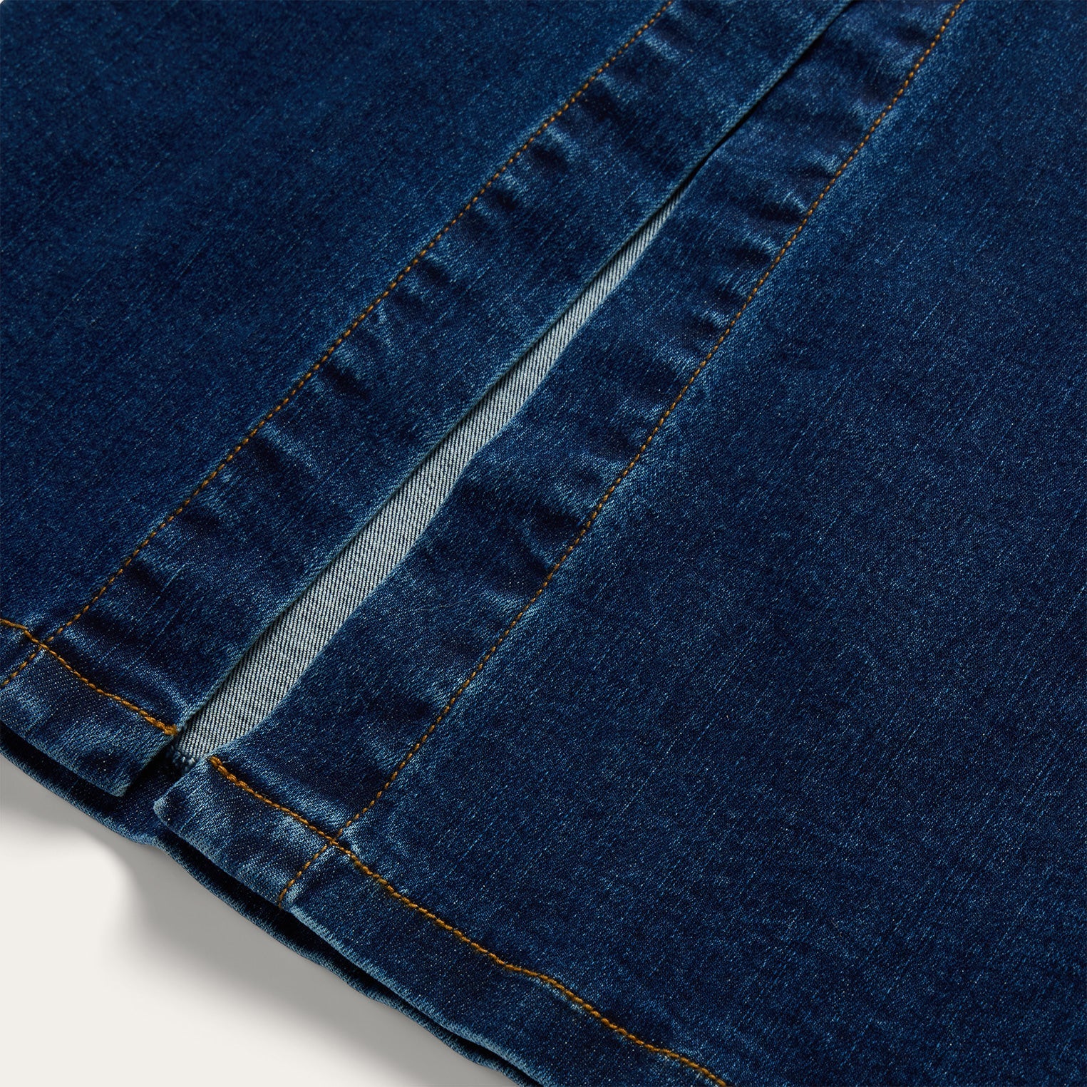 Stretch Denim Fitted Dress Blue