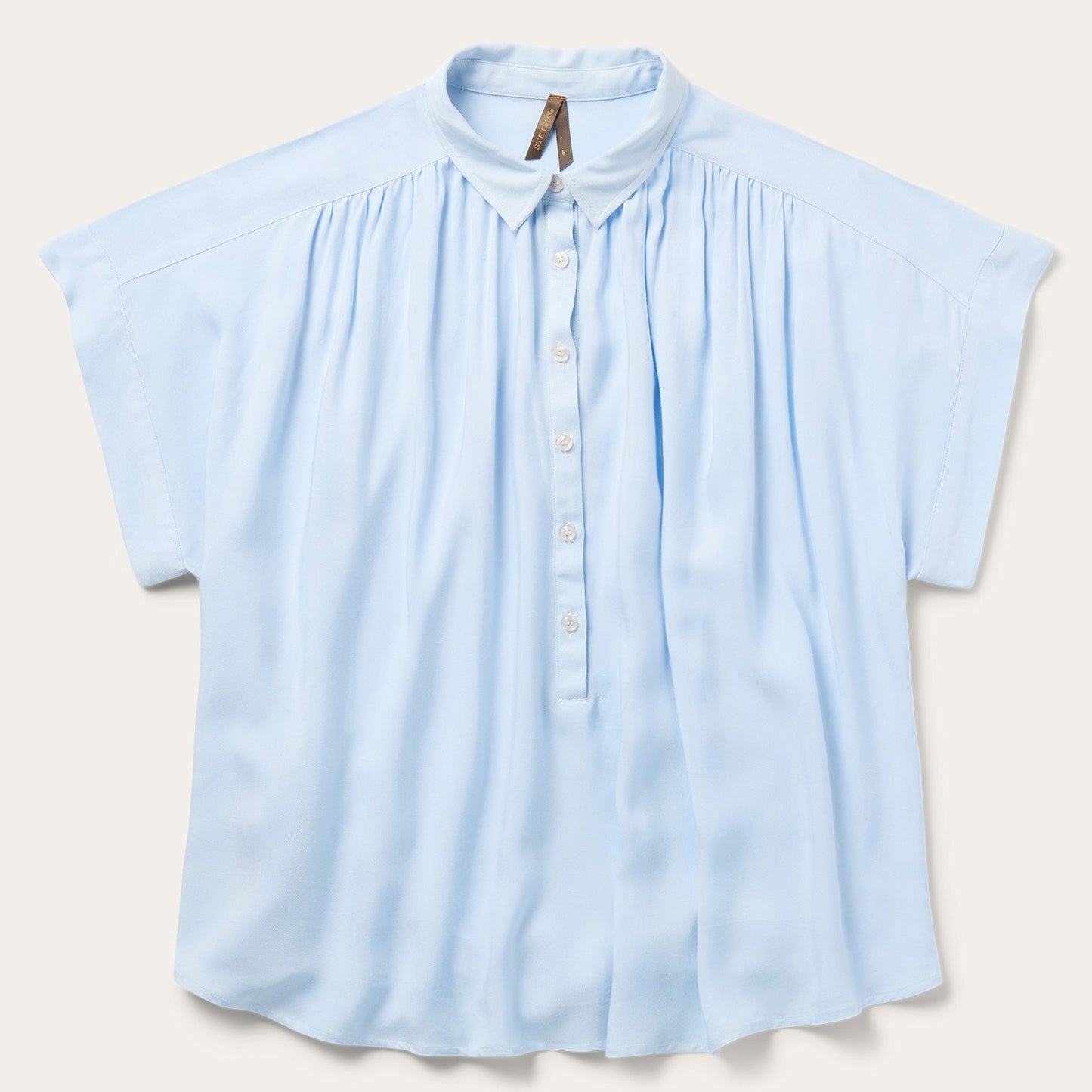 Twill Collared Blouse Blue