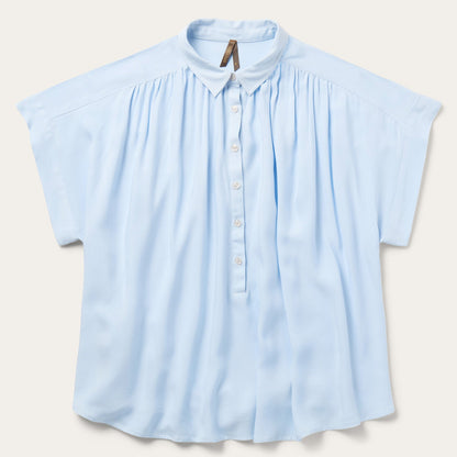 Twill Collared Blouse Blue