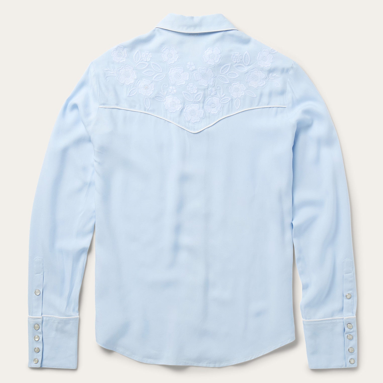 Embroidered Retro Western Shirt Blue