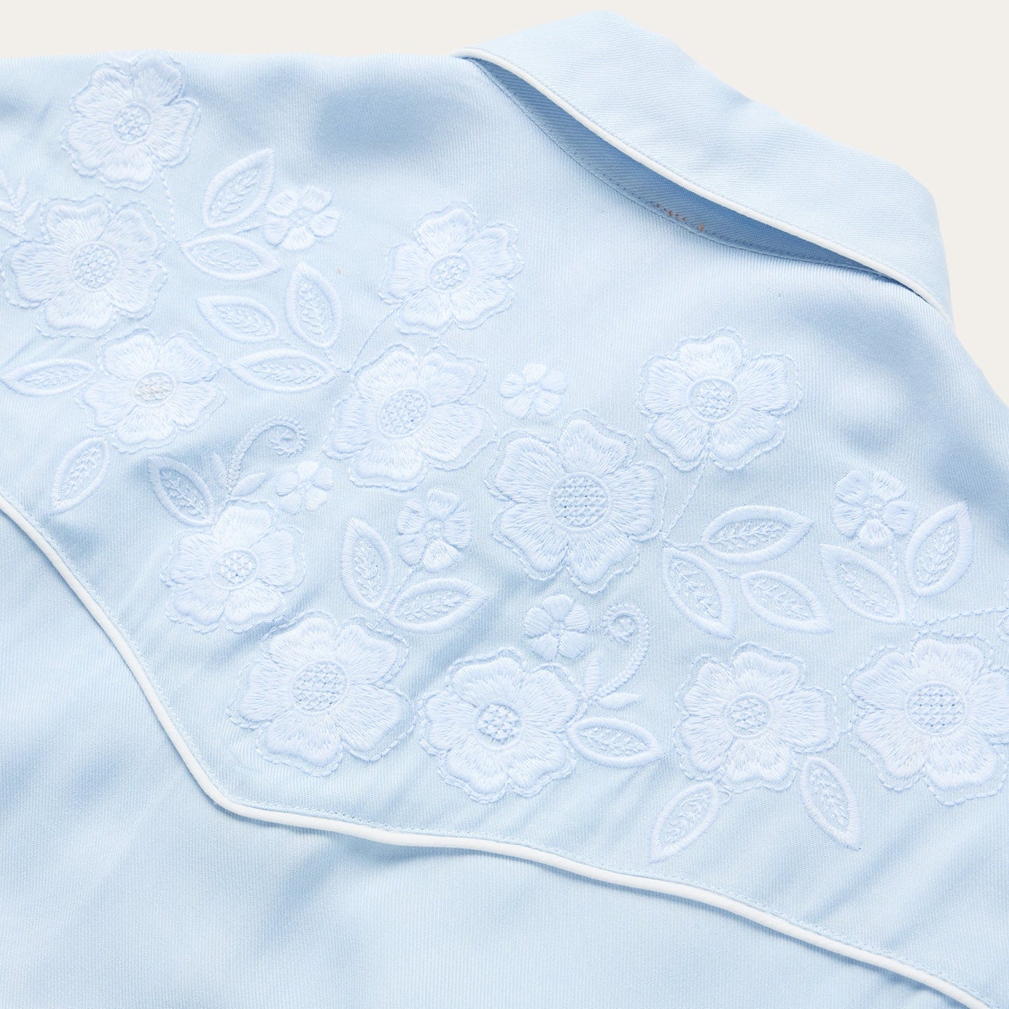 Embroidered Retro Western Shirt Blue