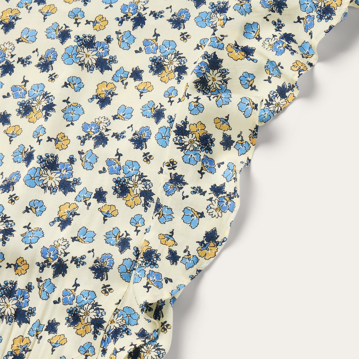 Field Flowers Print Peasant Dress Yellow