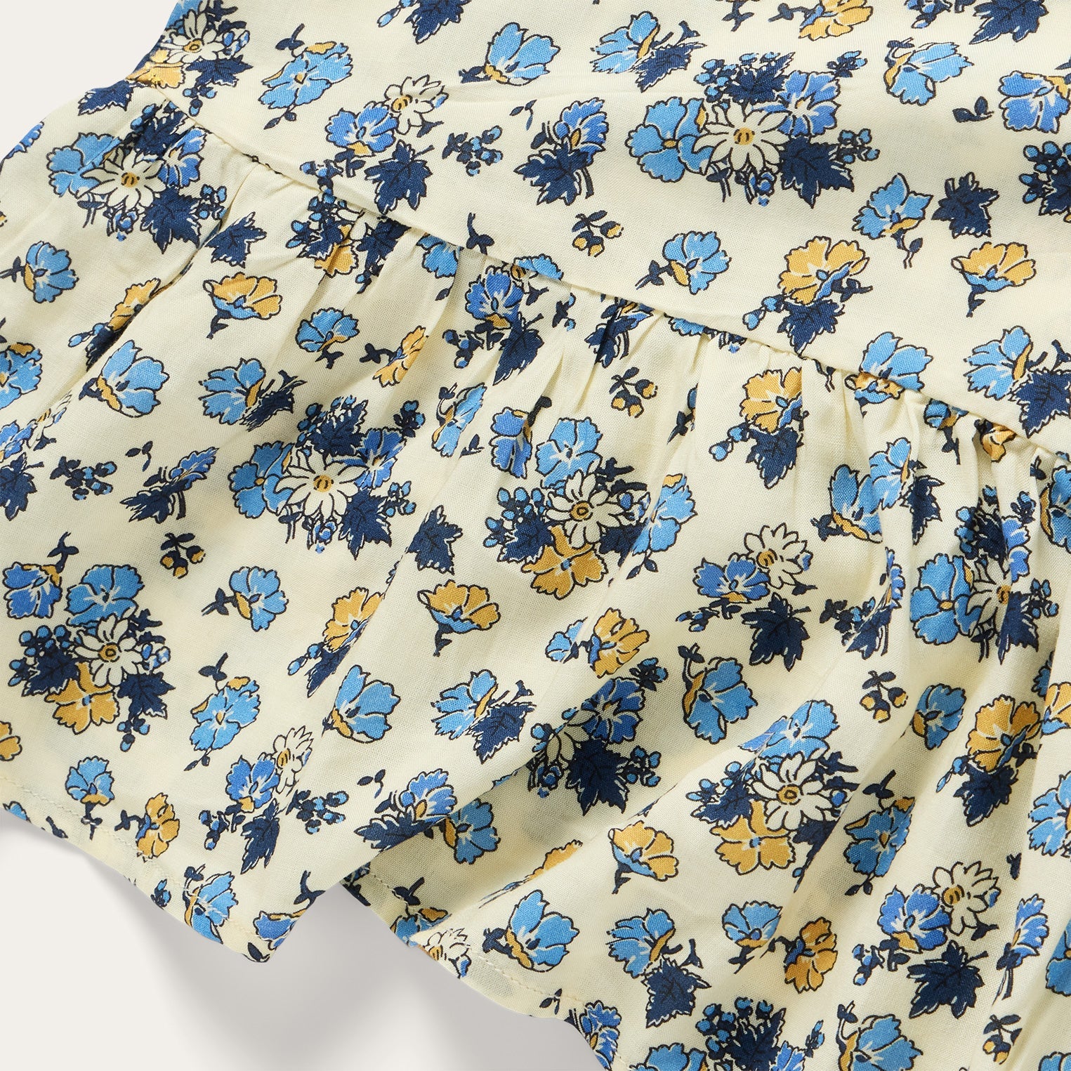 Field Flowers Print Peasant Dress Yellow