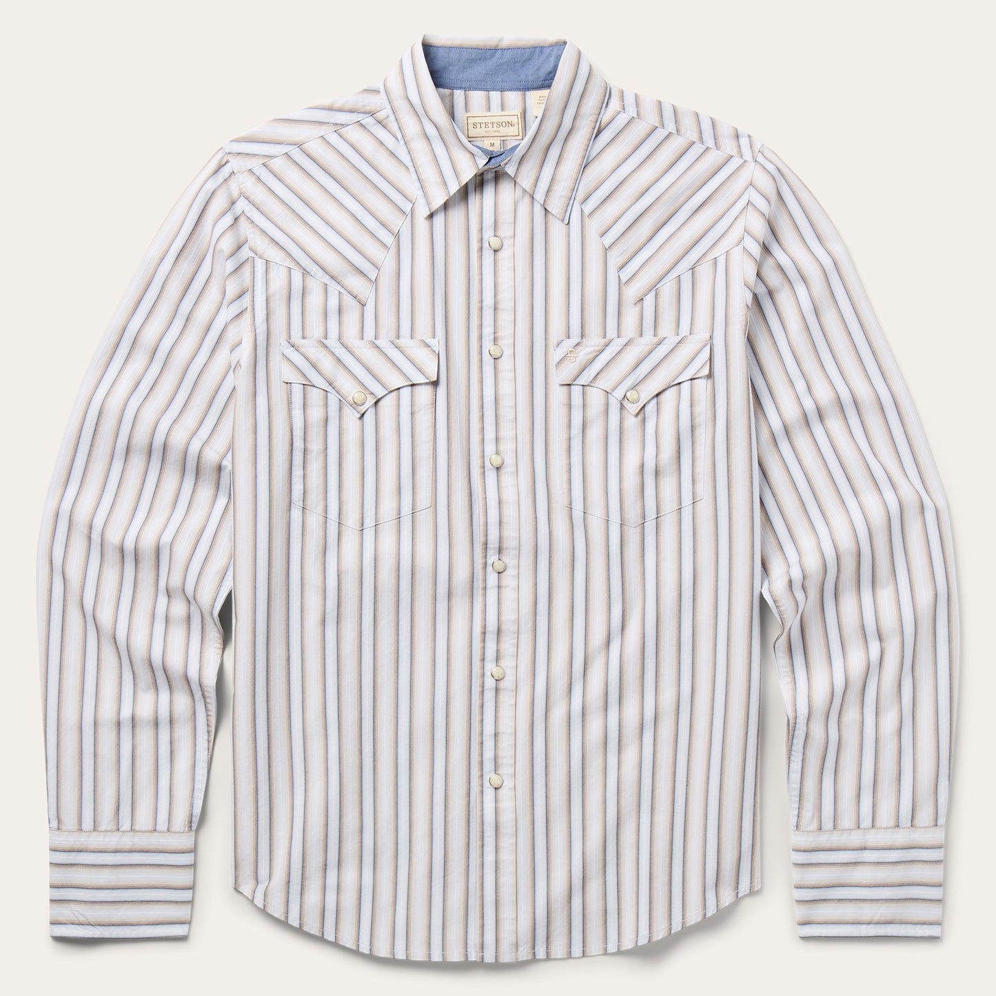Ombre Stripe Western Shirt Brown