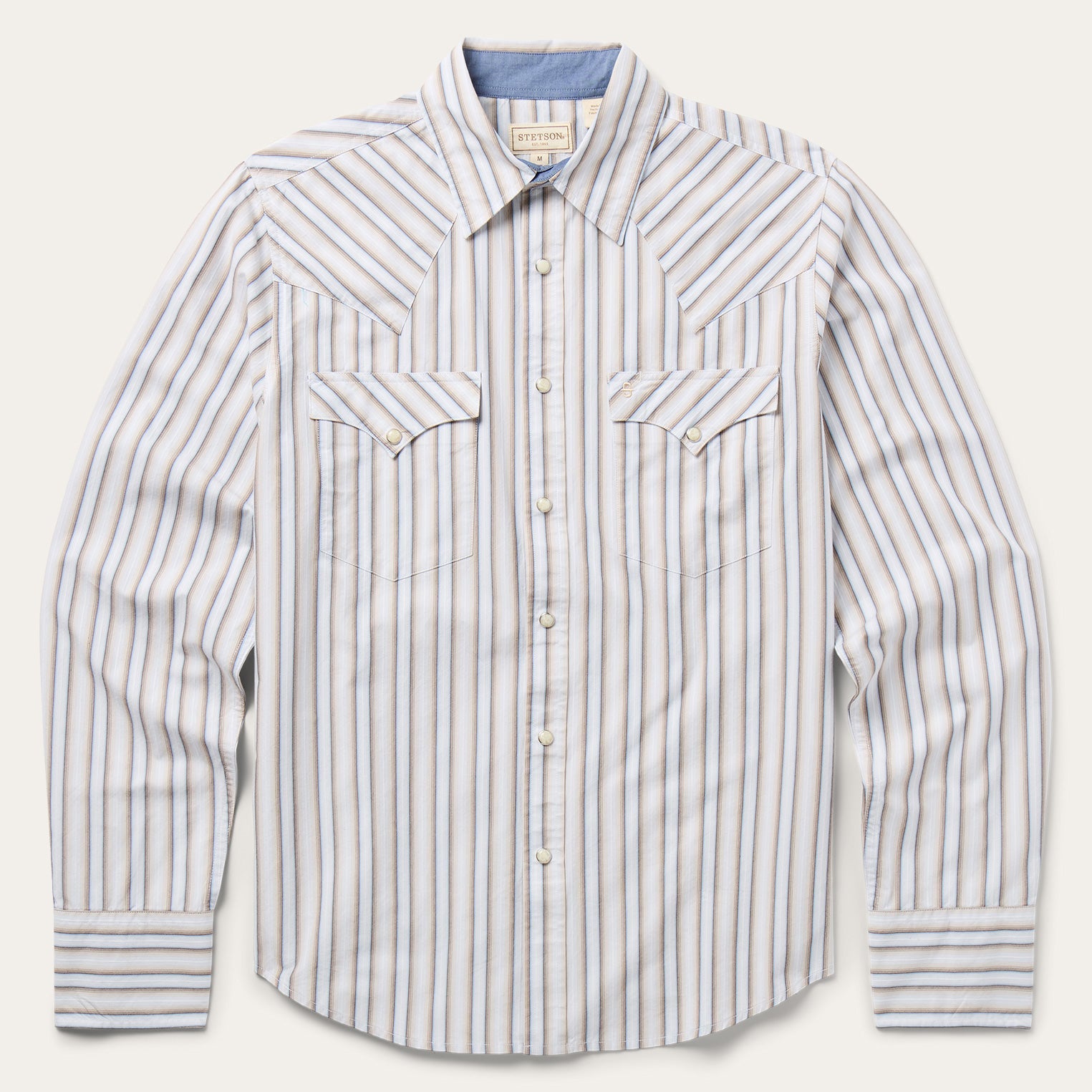 Ombre Stripe Western Shirt Brown