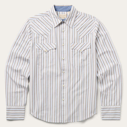Ombre Stripe Western Shirt Brown