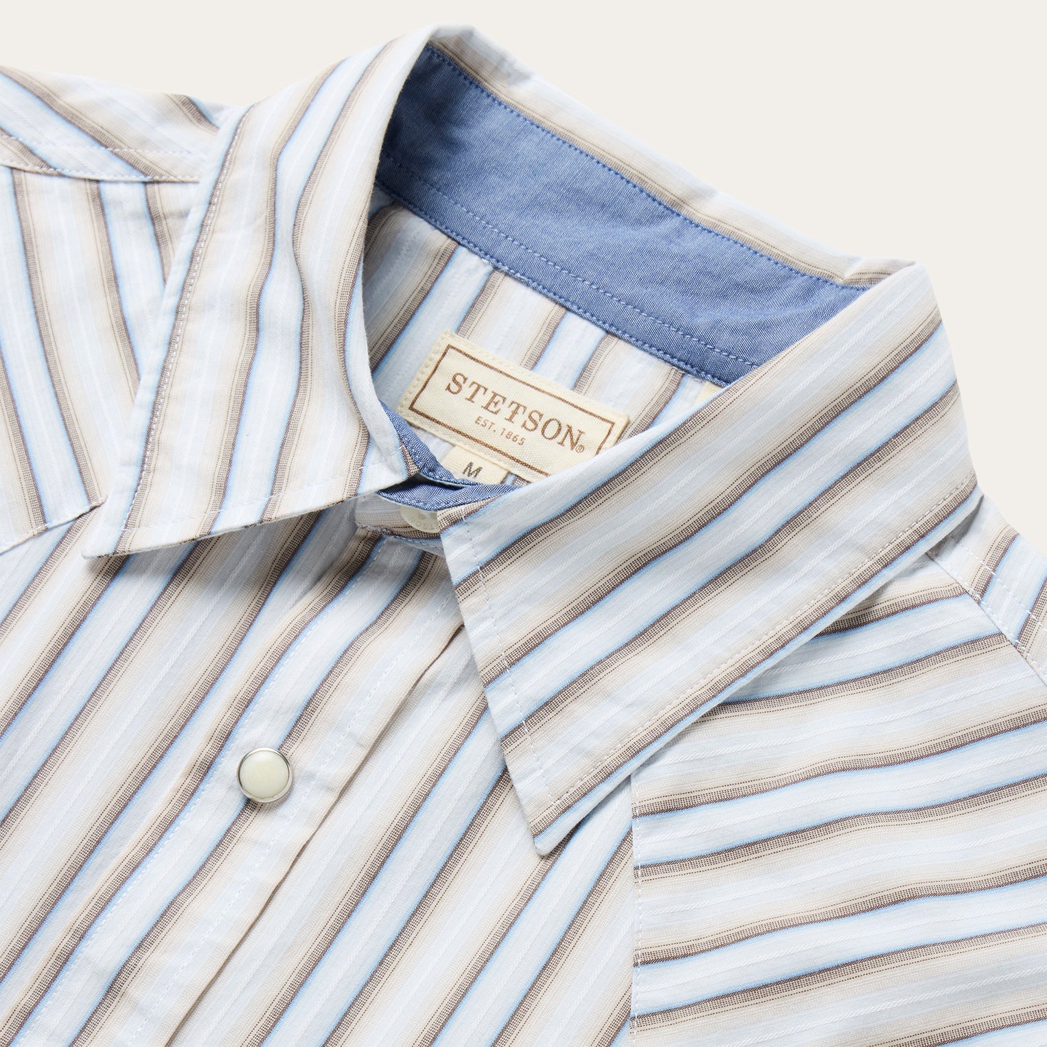 Ombre Stripe Western Shirt Brown
