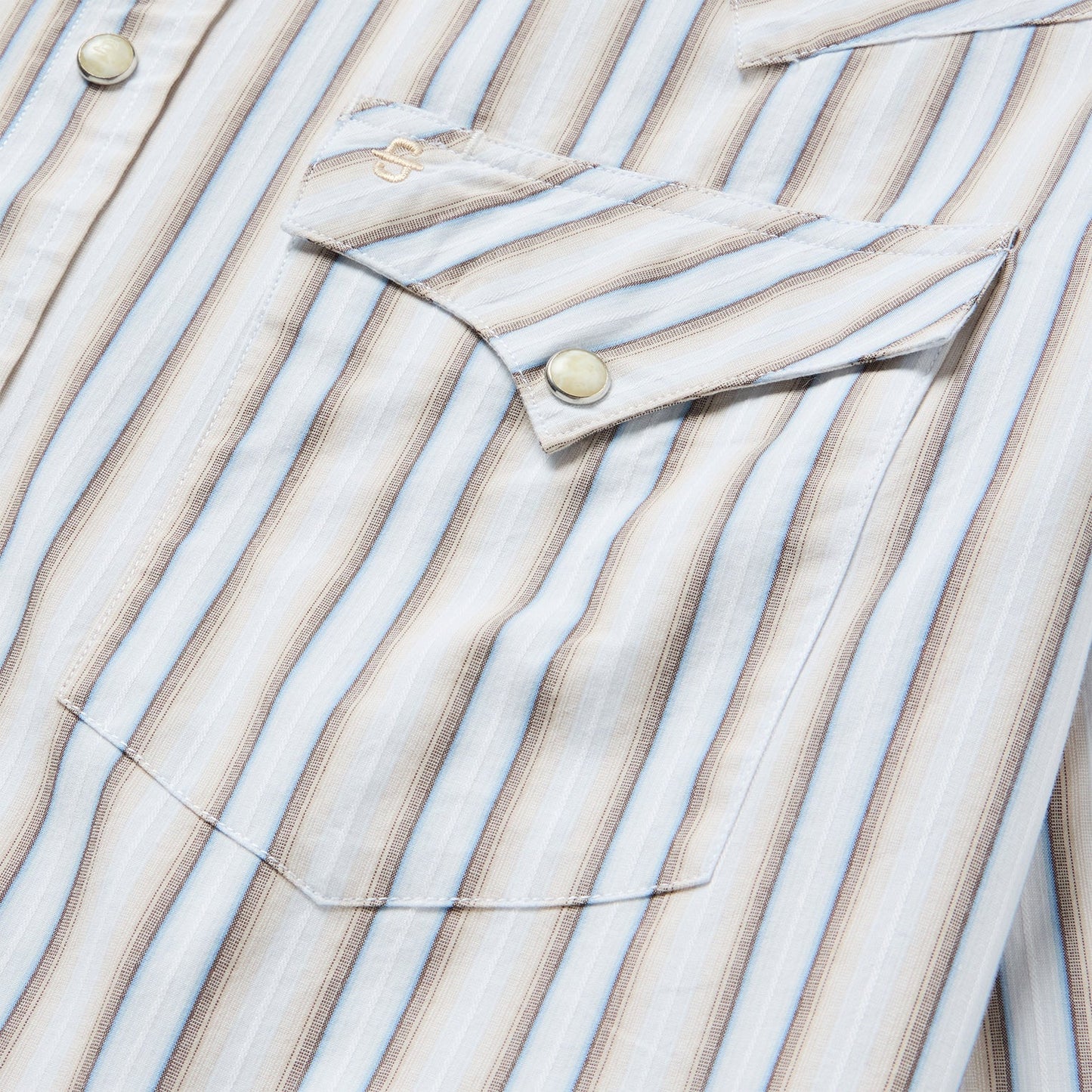 Ombre Stripe Western Shirt Brown