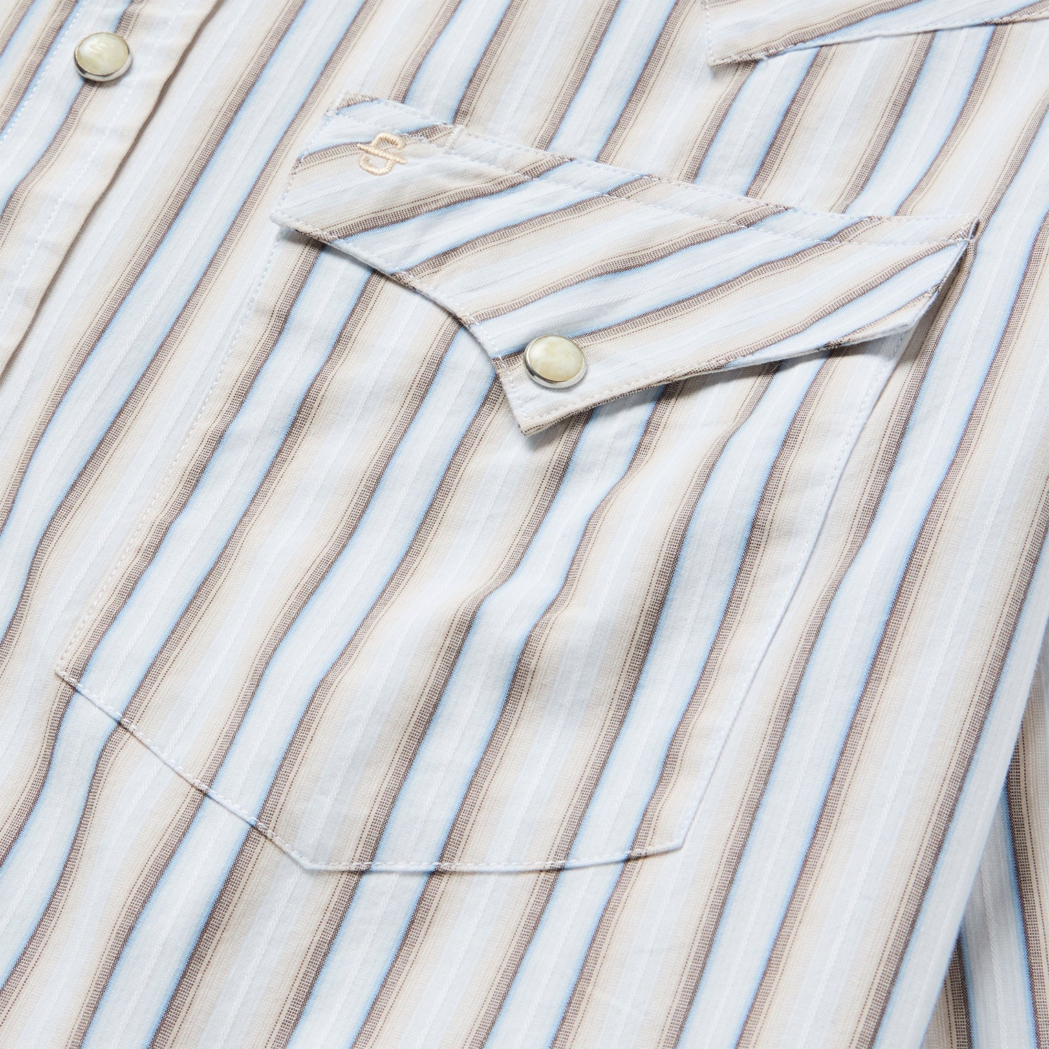 Ombre Stripe Western Shirt Brown
