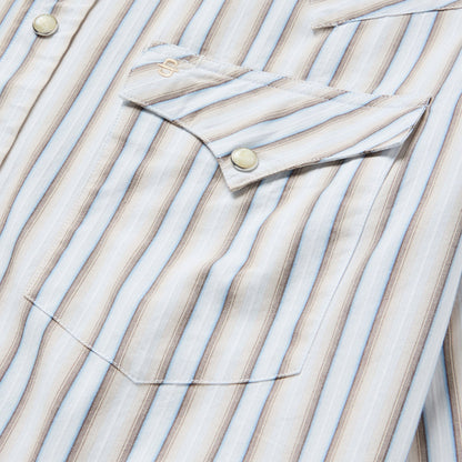 Ombre Stripe Western Shirt Brown