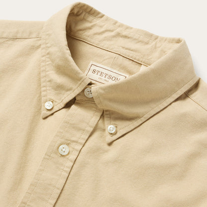 Peached Oxford Button-Down Shirt Tan