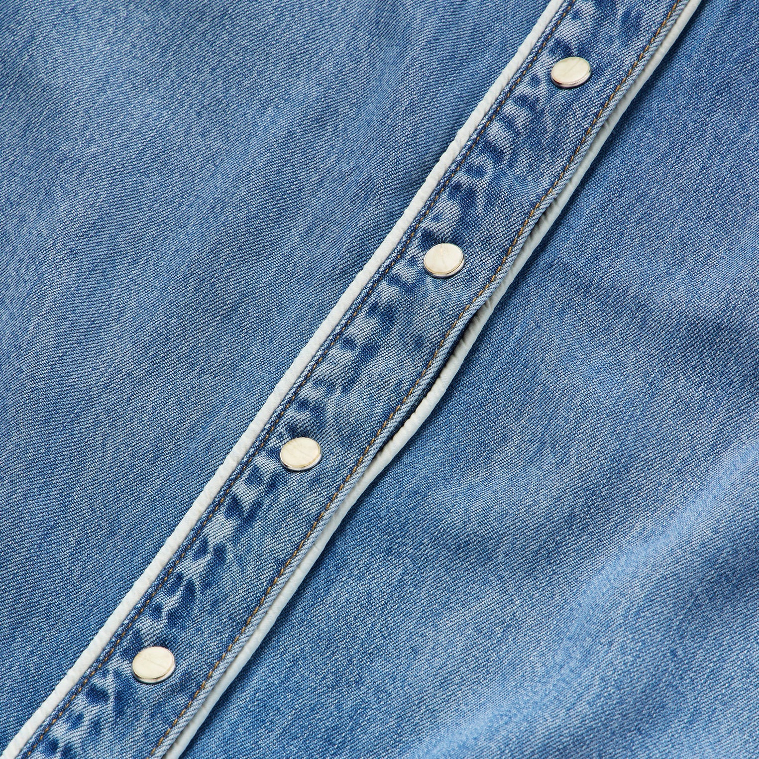 Sleeveless Denim Western Shirt Blue