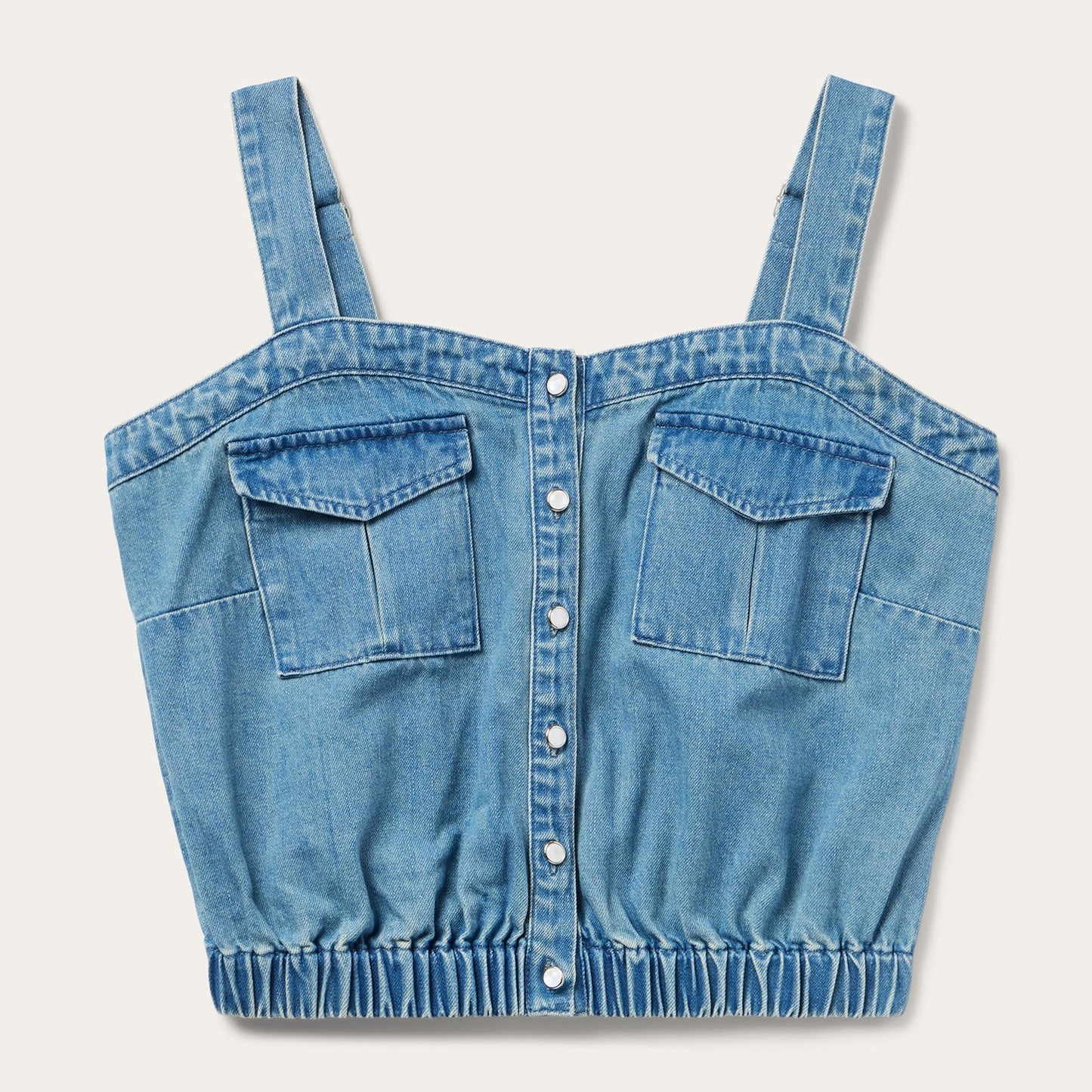 Button Front Denim Tank Top Blue