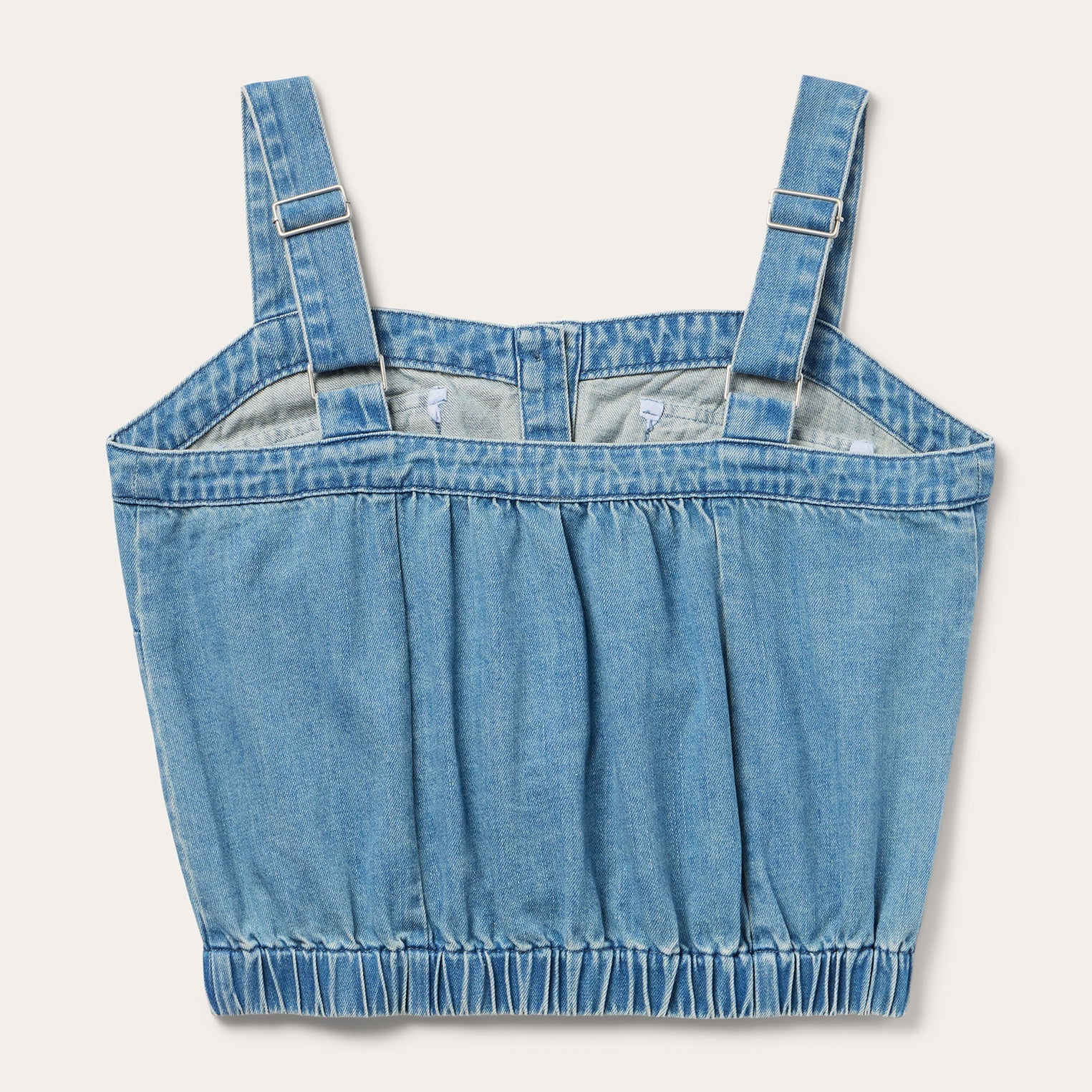 Button Front Denim Tank Top Blue