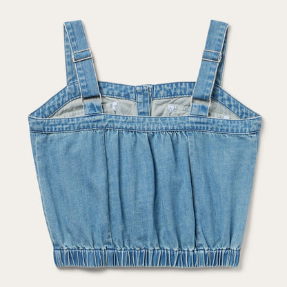 Button Front Denim Tank Top Blue
