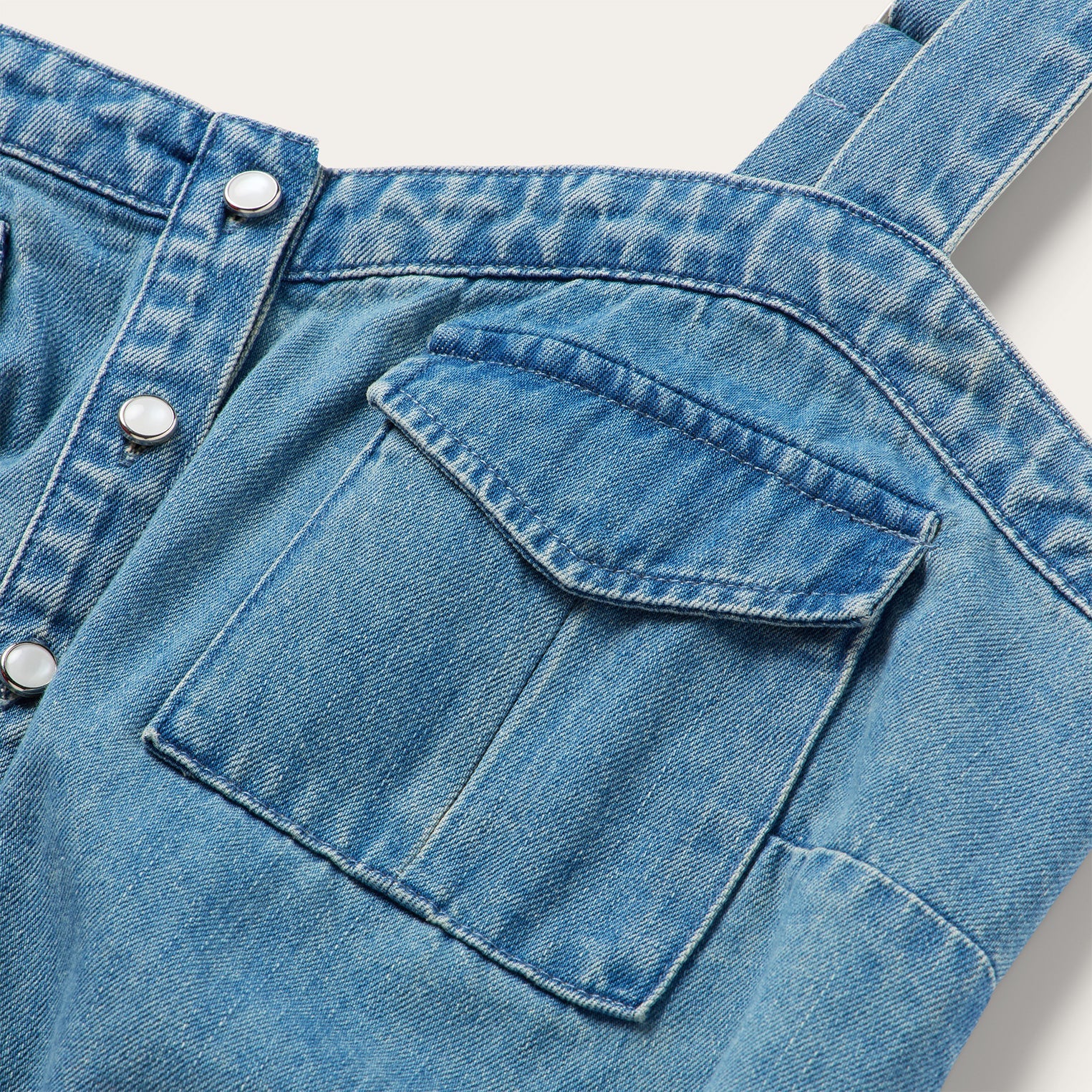 Button Front Denim Tank Top Blue