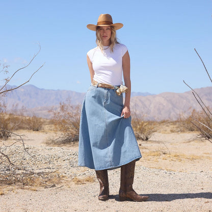 Light Wash Denim Skirt Blue