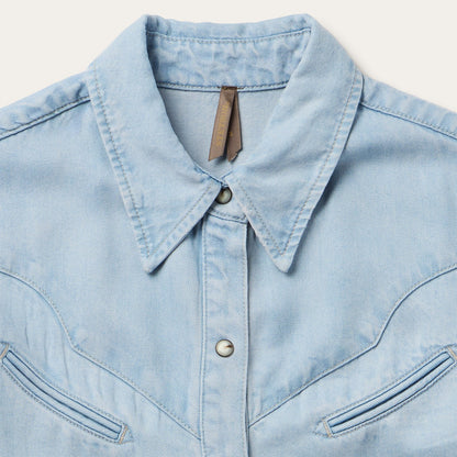 Arrow Pocket Denim Shirt Blue