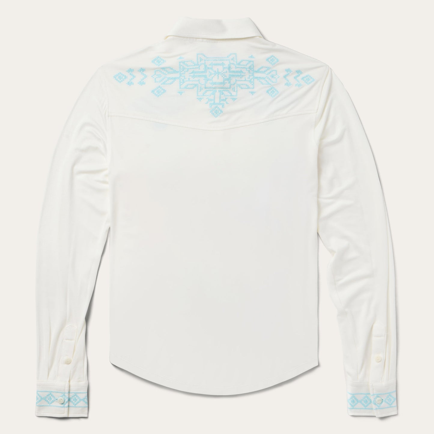 Embroidered Modal Western Shirt White