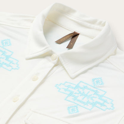 Embroidered Modal Western Shirt White