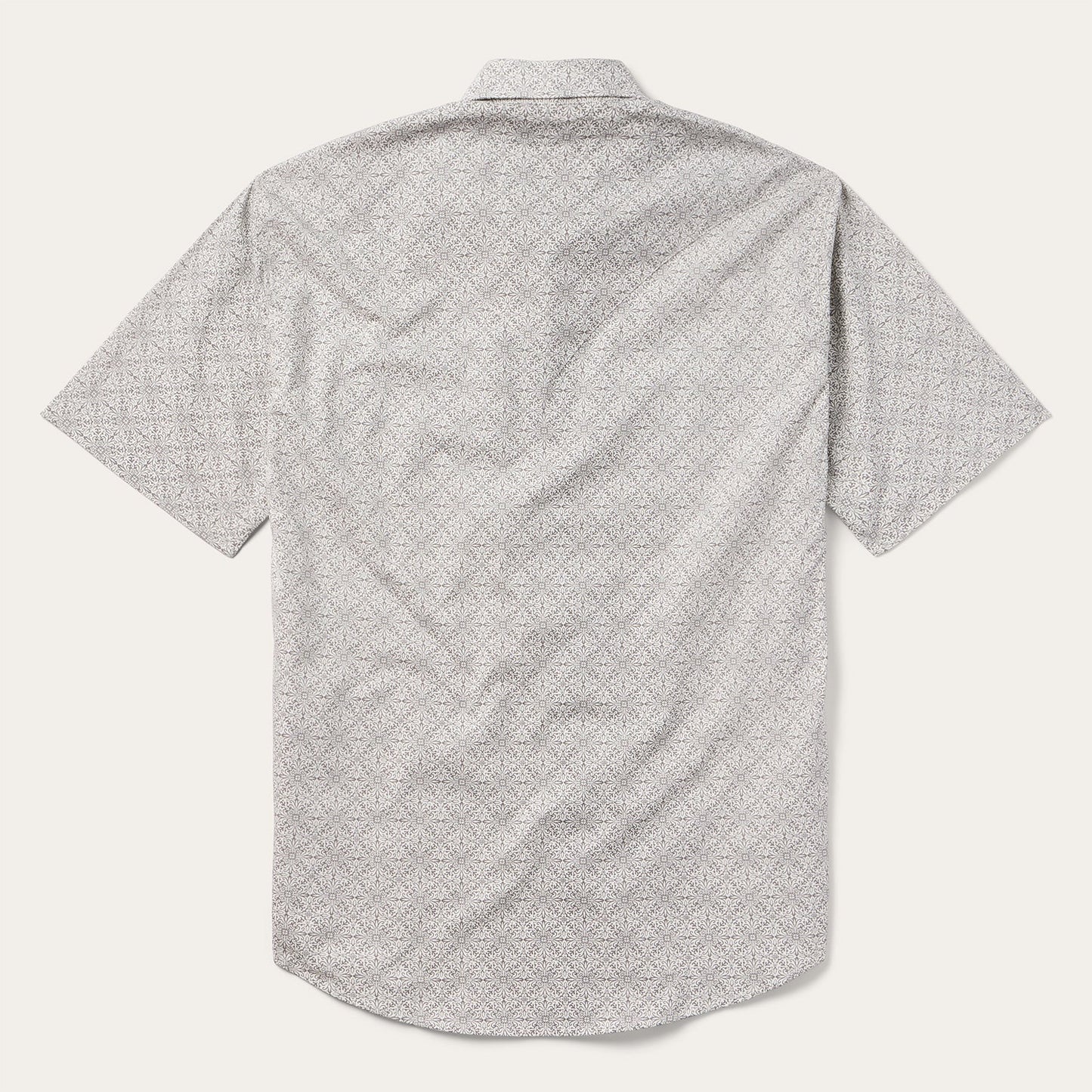 Pewter Filigree Short-Sleeve Western Shirt Grey