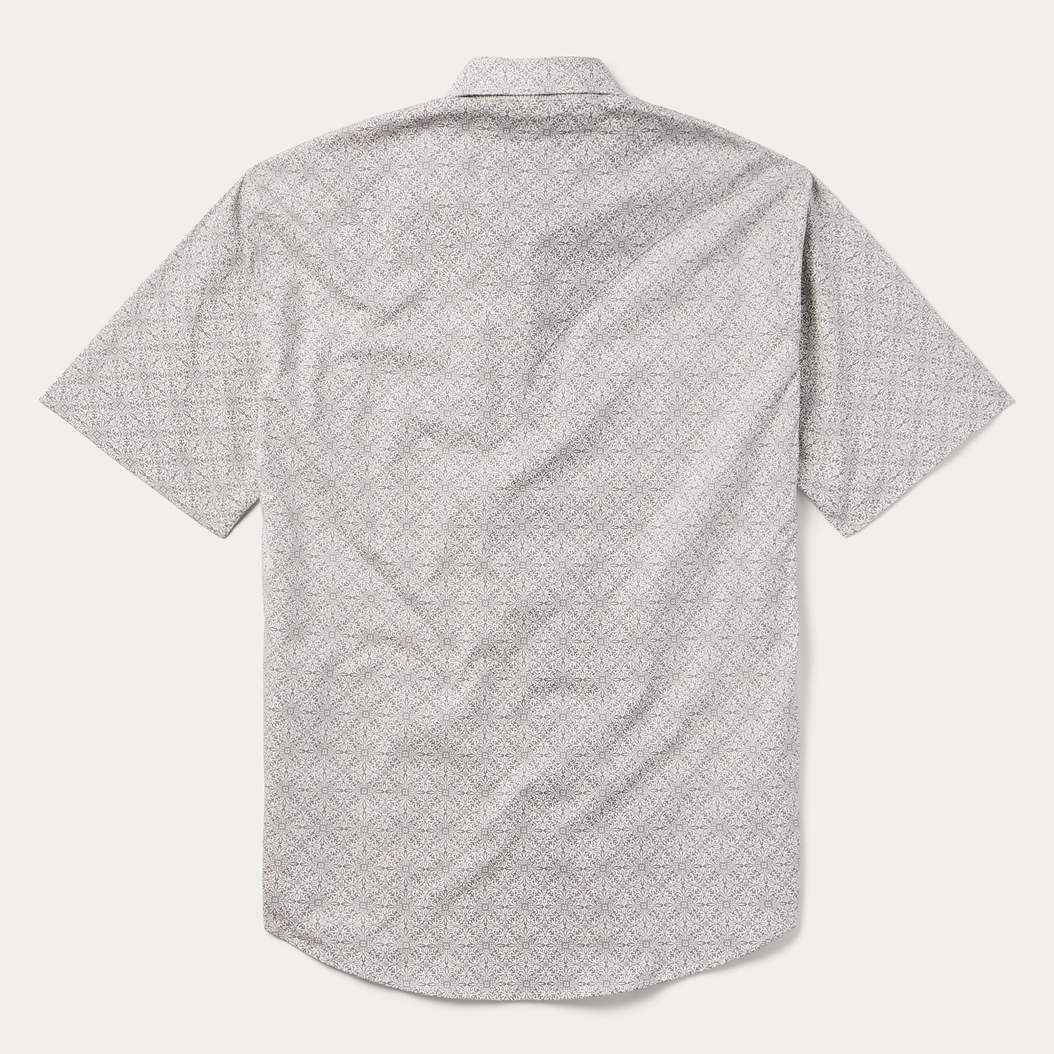 Pewter Filigree Short-Sleeve Western Shirt Grey